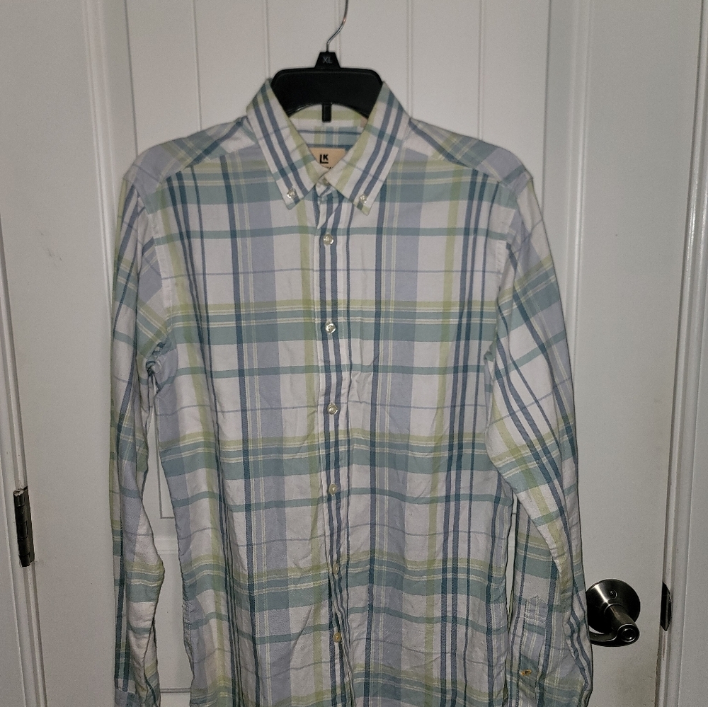 Men's Plaid Shirt - Blue and Green
